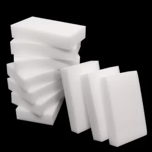 Esponja mágica de melamina blanca 100x60x20 mm — limpiador multiusos. Boom Productz